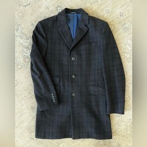 TOMMY HILFIGER Men's Addison Wool-Blend Trim Fit Overcoat